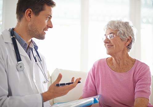 provider reviewing the results of testing with a patient
